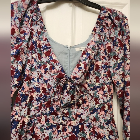 Madewell Women's Blue and Purple Dress - Picture 4 of 9